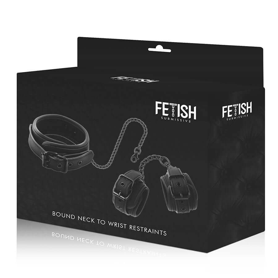 FETISH SUBMISSIVE - COLAR E ALGEMAS DE COURO VEGANO COM FORRO DE NOPRENE - Sexshoptuga  Sexshoptuga 