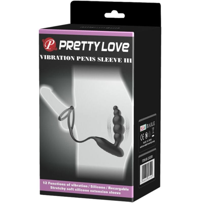 PRETTY LOVE - ANÉIS PARA PÊNIS COM PLUG VIBRADOR - Sexshoptuga 