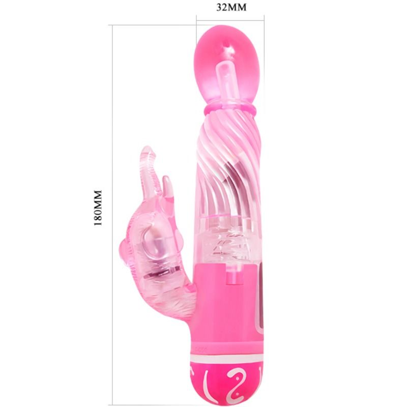 BAILE - VIBRADOR MULTIVELOCIDADE COM ESTIMULADOR ROSA - Sexshoptuga 