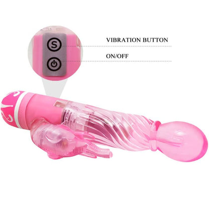 BAILE - VIBRADOR MULTIVELOCIDADE COM ESTIMULADOR ROSA - Sexshoptuga 