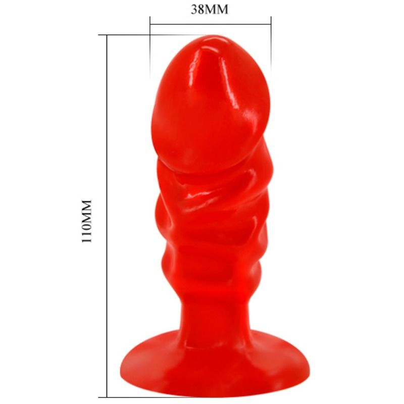 BAILE - PLUG ANAL UNISEXO COM VENTOSA VERMELHA - Sexshoptuga 