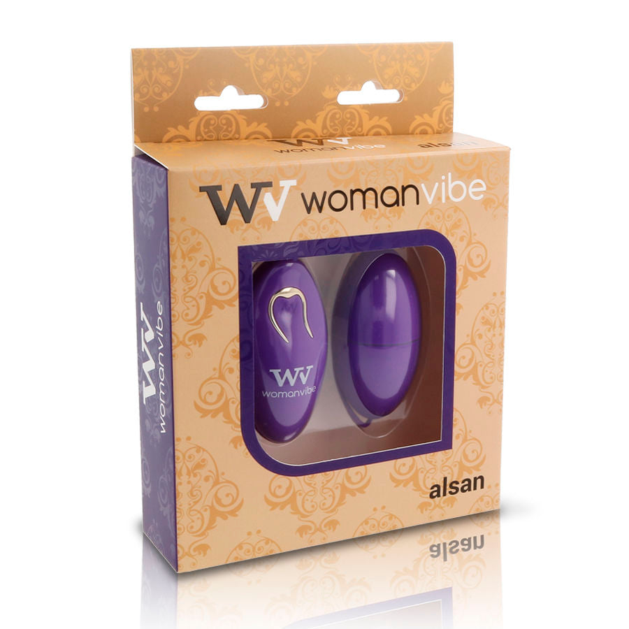 WOMANVIBE - ALSAN EGG CONTROLE REMOTO PRETO SILICONE ROXO - Sexshoptuga 