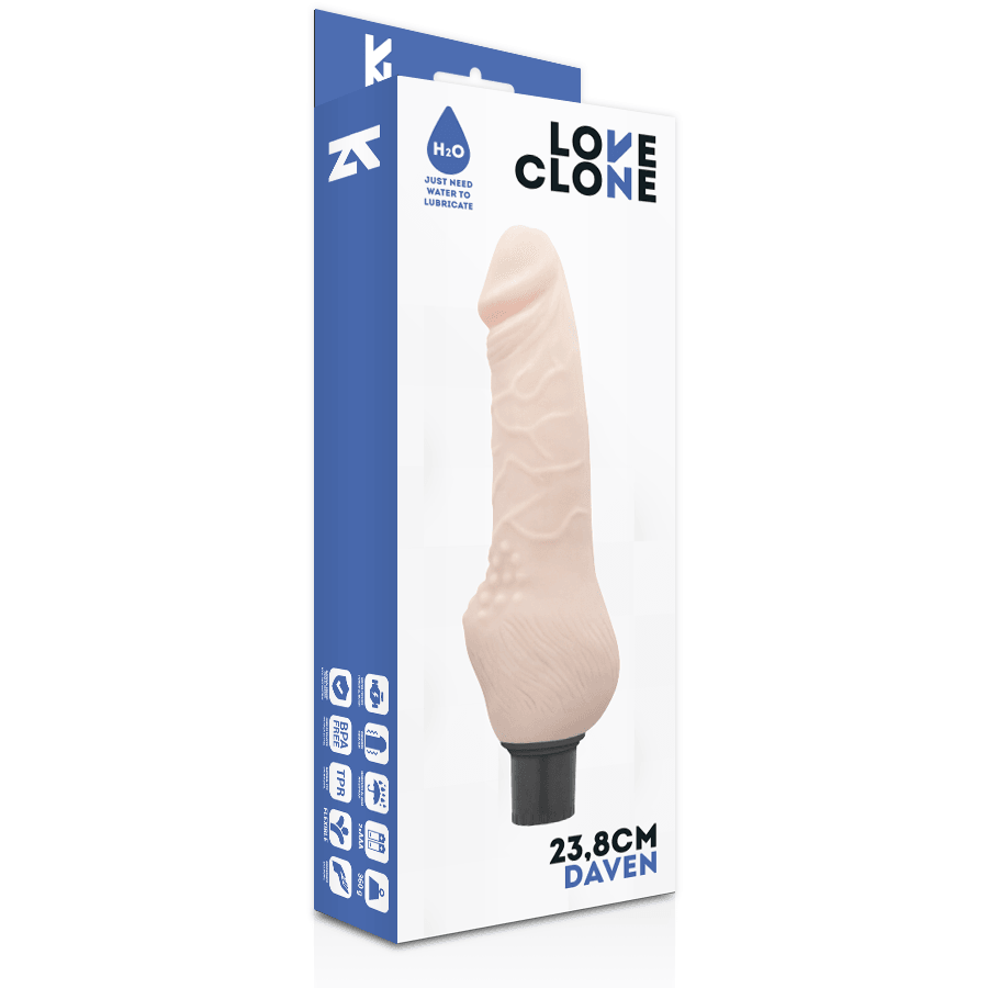 LOVECLONE - DAVEN AUTO LUBRIFICAO REALÍSTICA 23.8 CM -O- 3.8 CM - Sexshoptuga 