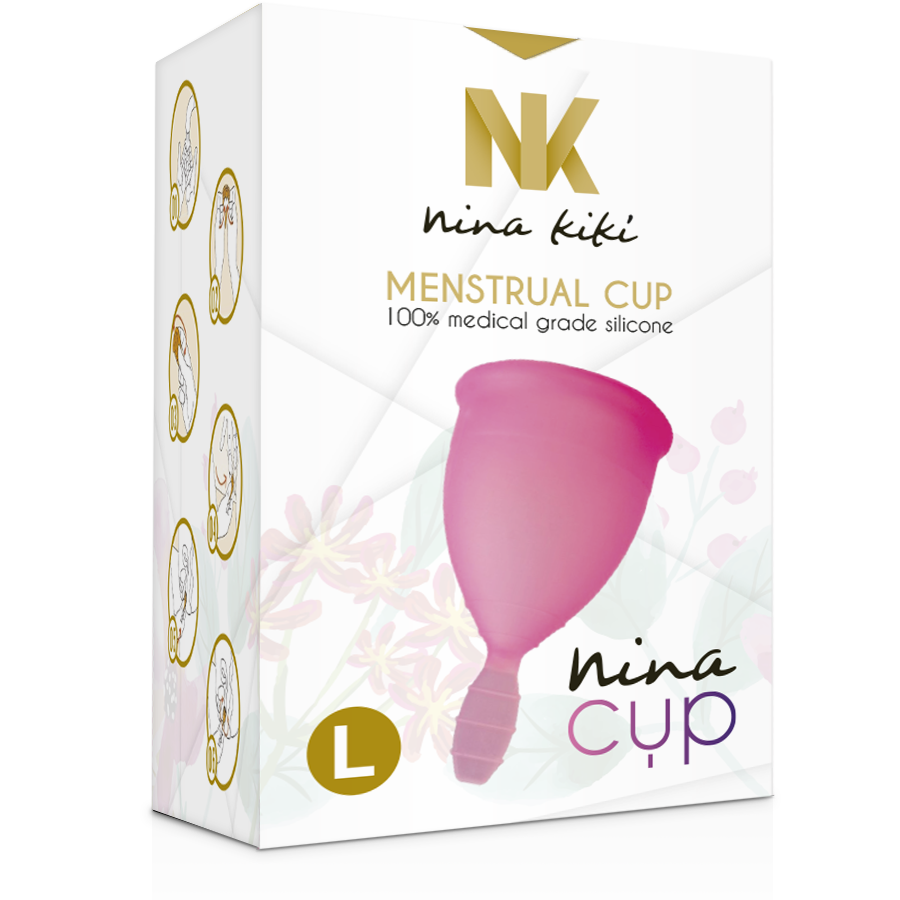 NINA KIKÍ - COPO MENSTRUAL ROSA - TAMANHO L - Sexshoptuga  Sexshoptuga 