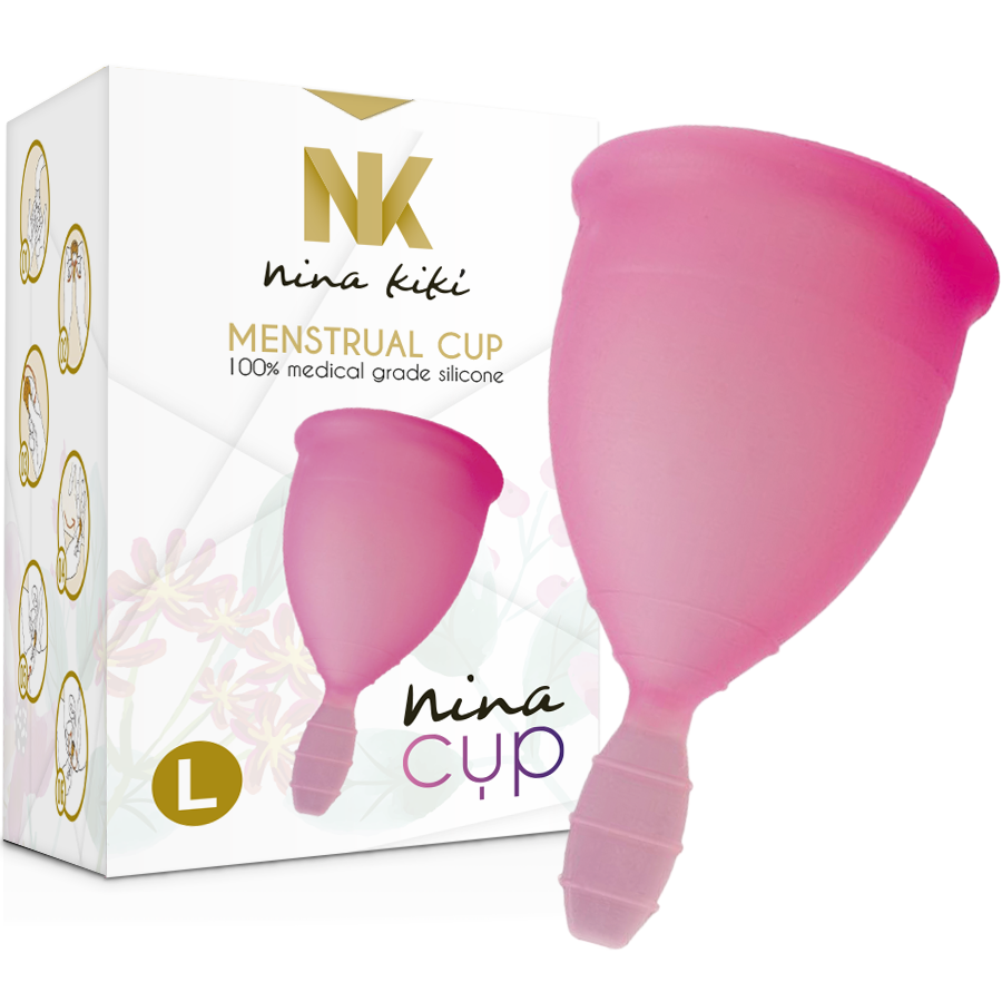 NINA KIKÍ - COPO MENSTRUAL ROSA - TAMANHO L - Sexshoptuga  Sexshoptuga 