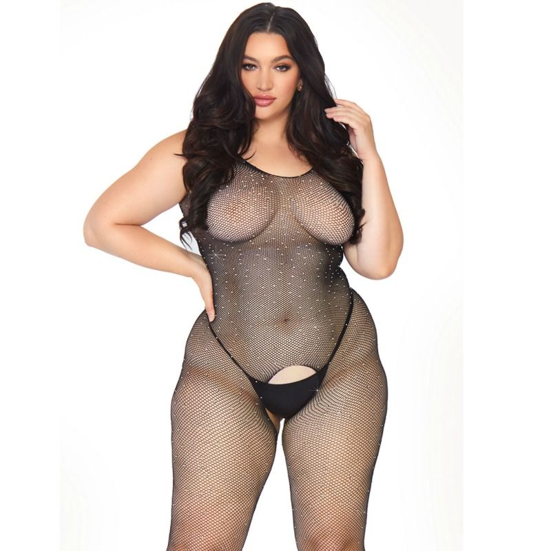 LEG AVENUE - CRISTALIZADO NET BODYSTOCKING 1X-2X - Sexshoptuga 