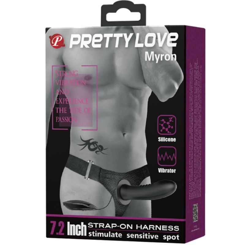 PRETTY LOVE - MYRON STRAP ON COM VIBRAO E DILDO OCO - Sexshoptuga  Sexshoptuga 