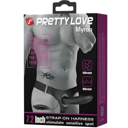 PRETTY LOVE - MYRON STRAP ON COM VIBRAO E DILDO OCO - Sexshoptuga 