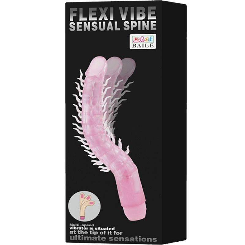 BAILE - FLEXI VIBE SENSUAL SPINE DILDO VIBRATÓRIO DOBRVEL LILAL 23.5 CM - Sexshoptuga  Sexshoptuga 