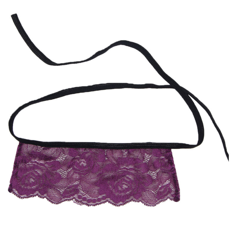 SUBBLIME - CORSET THONG E BLINDFOLD PRETO E ROXO S / M - Sexshoptuga  Sexshoptuga 