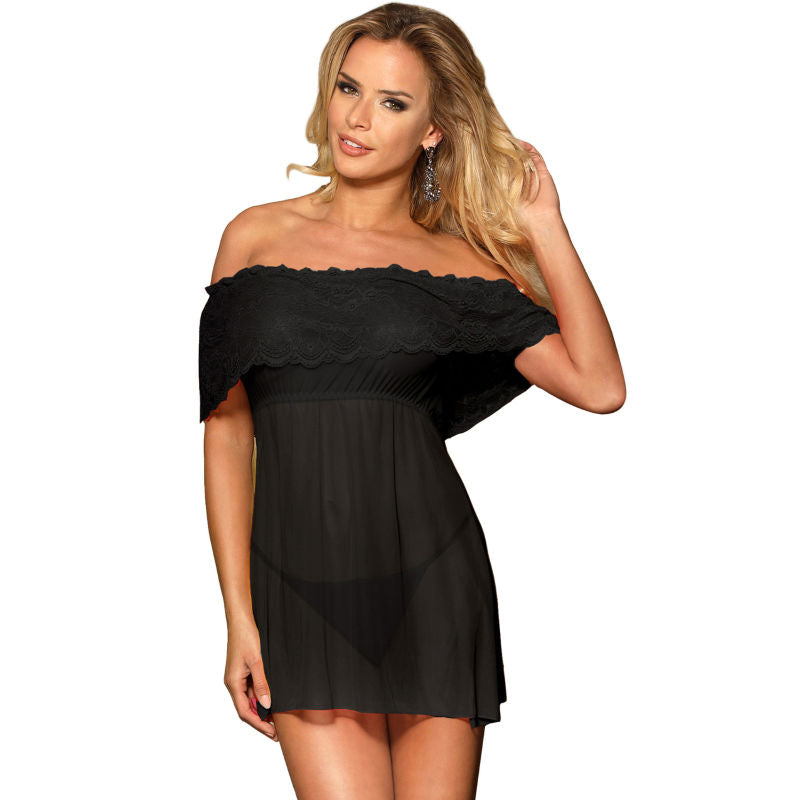 SUBBLIME - DRESSES SHORT DRESS + THONG BLACK S / M - Sexshoptuga  Sexshoptuga 