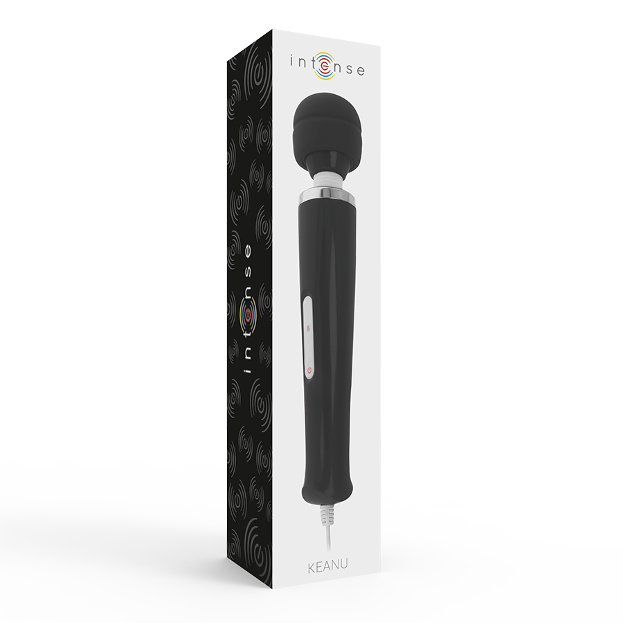 INTENSE - MASSAGADOR KEANU WAND PRETO - Sexshoptuga  Sexshoptuga 