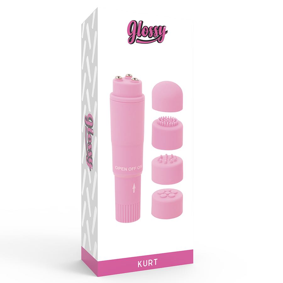 GLOSSY - MASSAGEIRO DE BOLSO KURT ROSA - Sexshoptuga  Sexshoptuga 