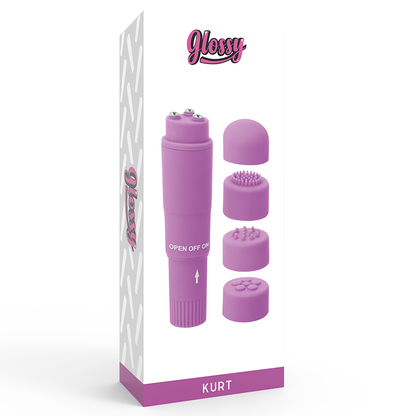 GLOSSY - MASSAGER DE BOLSO KURT ROXO - Sexshoptuga 