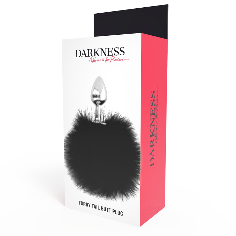 DARKNESS - PLUG ANAL EXTRA COM CAUDA PRETA 7 CM - Sexshoptuga 