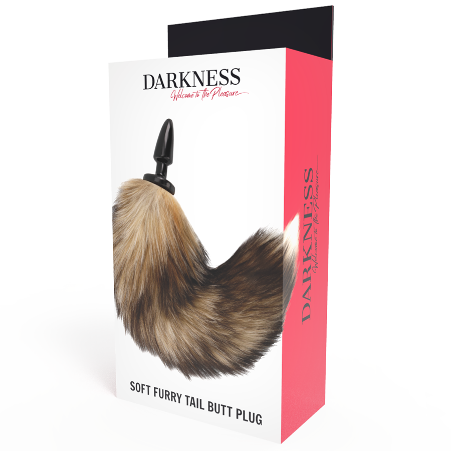 DARKNESS - CAUDA NATURAL COM PLUG ANAL DE SILICONE 10 CM - Sexshoptuga 