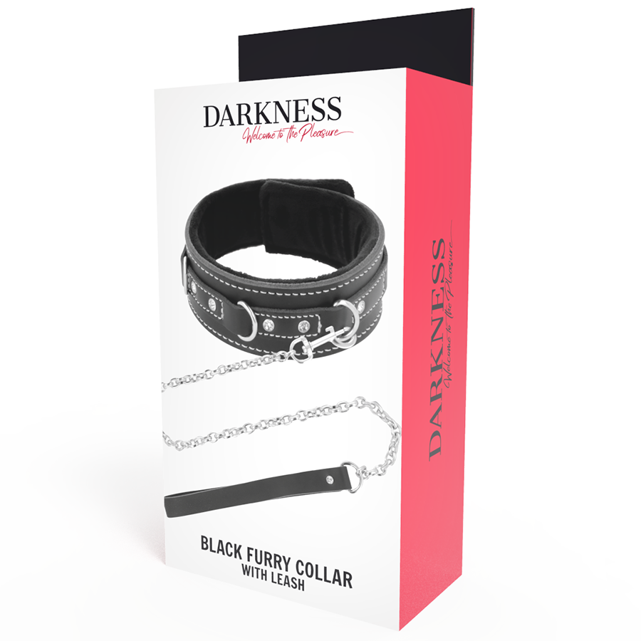 DARKNESS - COLAR DE COURO DE ALTA QUALIDADE COM TRELA - Sexshoptuga  Sexshoptuga 