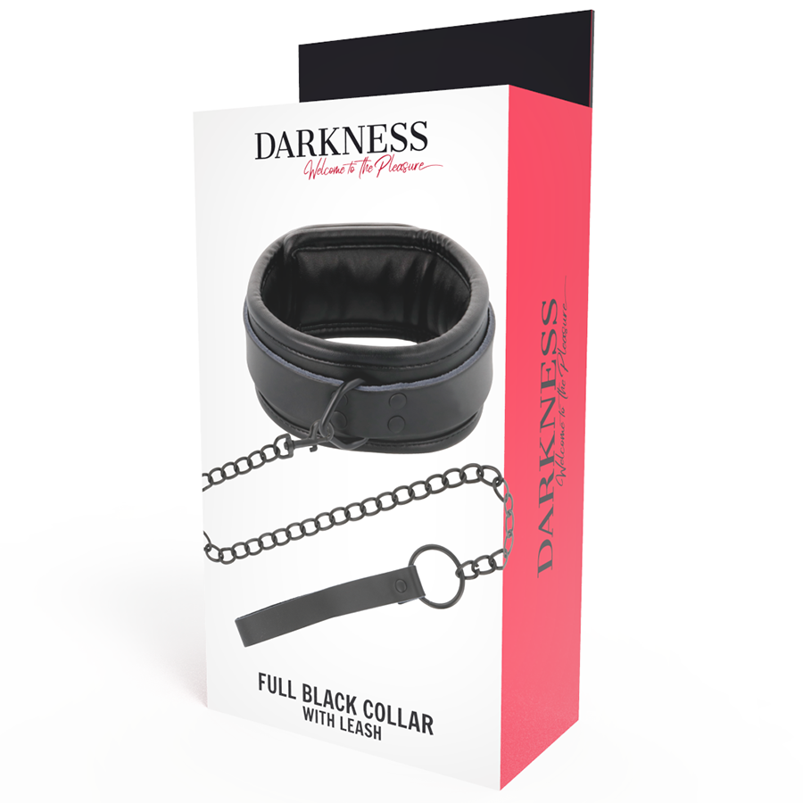 DARKNESS - COLAR PRETO COM CORRENTE - Sexshoptuga  Sexshoptuga 