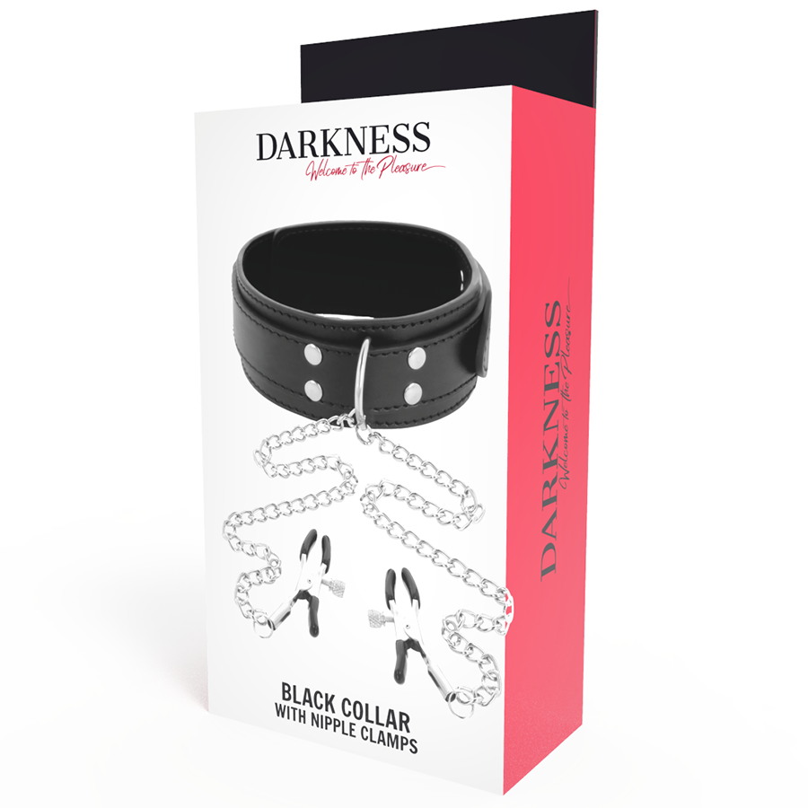 DARKNESS - COLAR COM GRAMPOS DE BICO PRETO - Sexshoptuga 