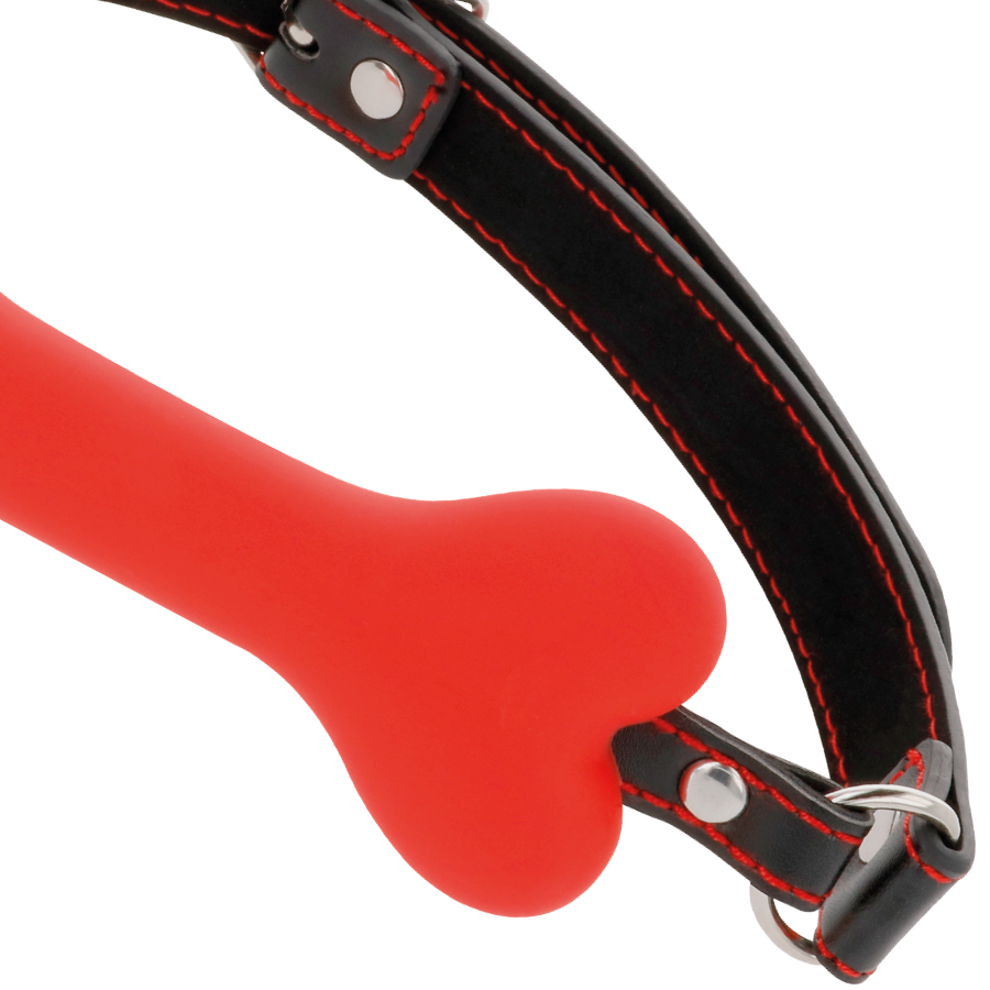 DARKNESS - MORDAÇA DE SILICONE DE OSSO VERMELHO - Sexshoptuga  Sexshoptuga 