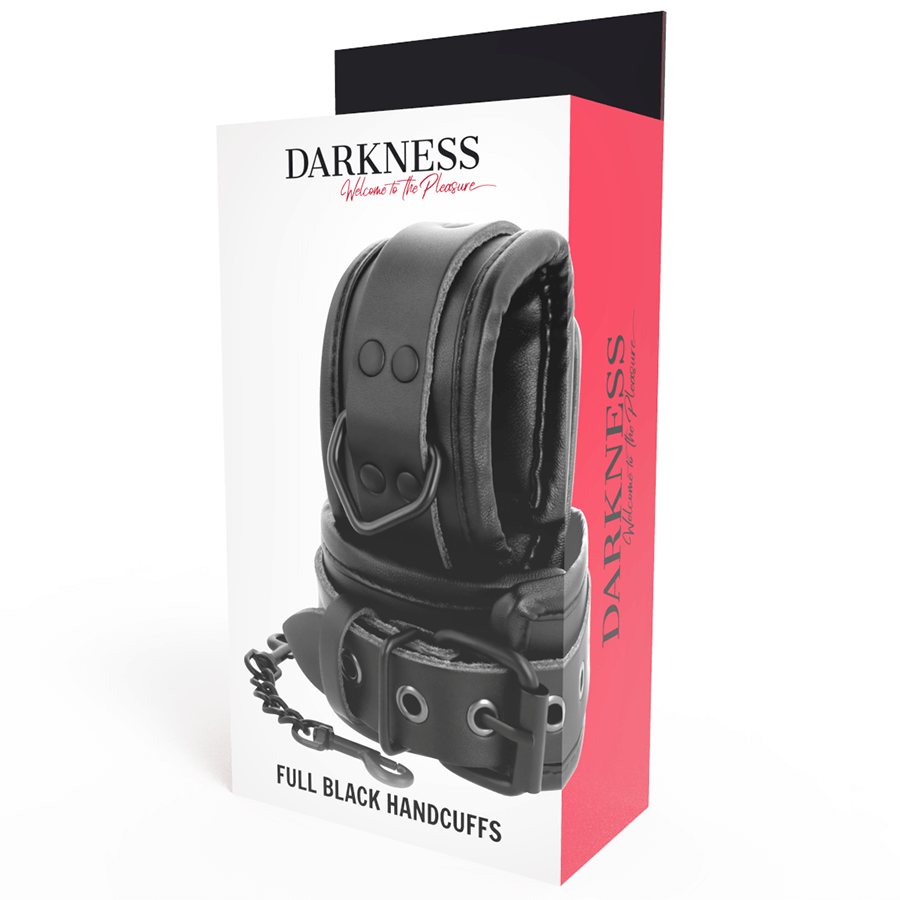 DARKNESS - ALGEMAS DE MÃOS DE COURO PRETO AJUSTÁVEIS - Sexshoptuga  Sexshoptuga 