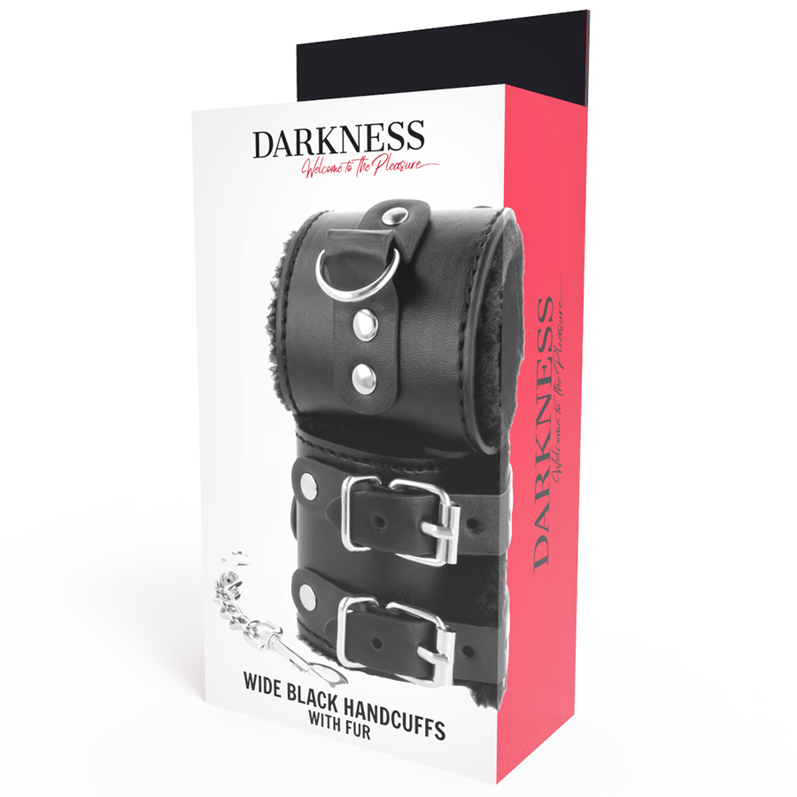 DARKNESS - ALGEMAS DE COURO AJUSTVEIS PRETAS COM FORRO - Sexshoptuga  Sexshoptuga 