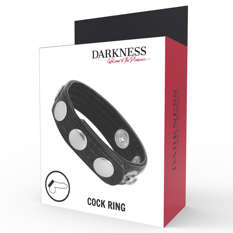 DARKNESS - ANEL DE EREO DE COURO - Sexshoptuga  Sexshoptuga 