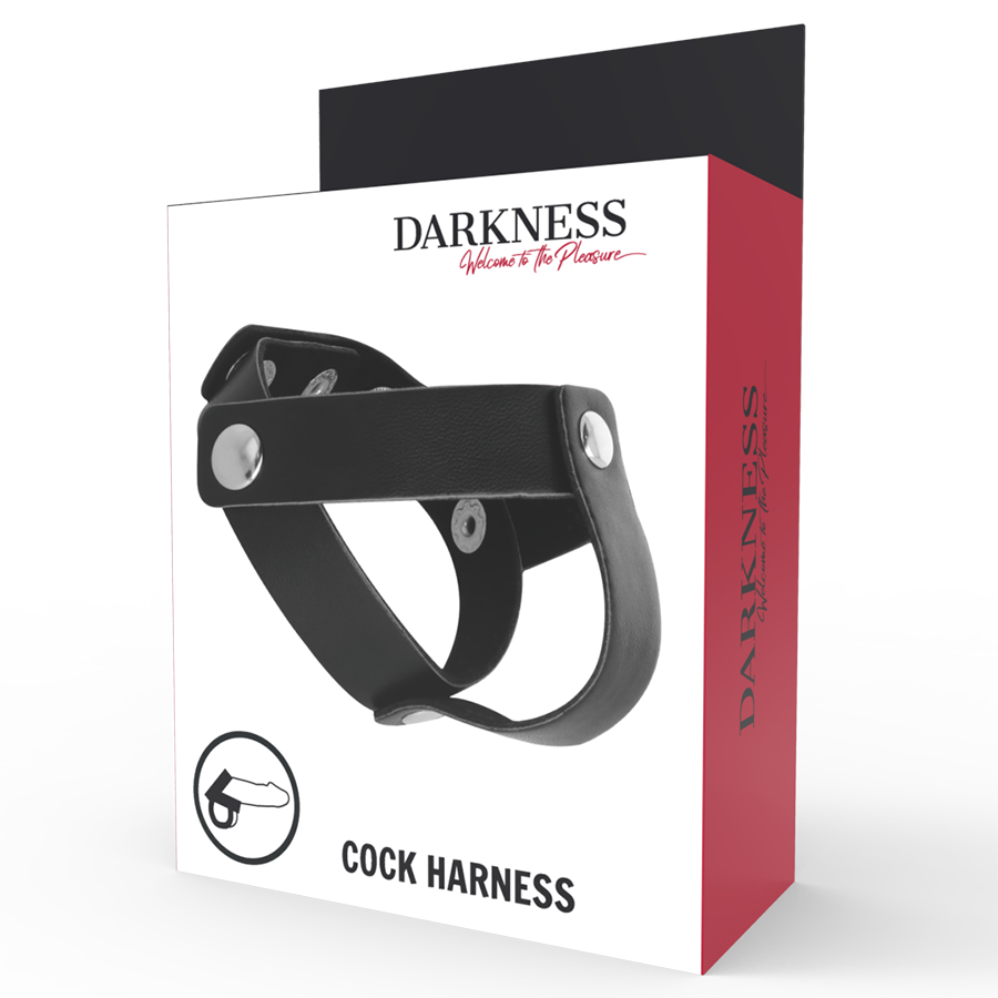 DARKNESS - ANEL DE PELE PARA PÊNIS E TESTÍCULOS - Sexshoptuga  Sexshoptuga 