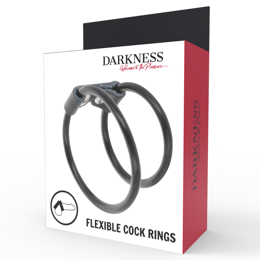 DARKNESS - ANEL PARA PÊNIS DUPLO FLEXÍVEL - Sexshoptuga  Sexshoptuga 