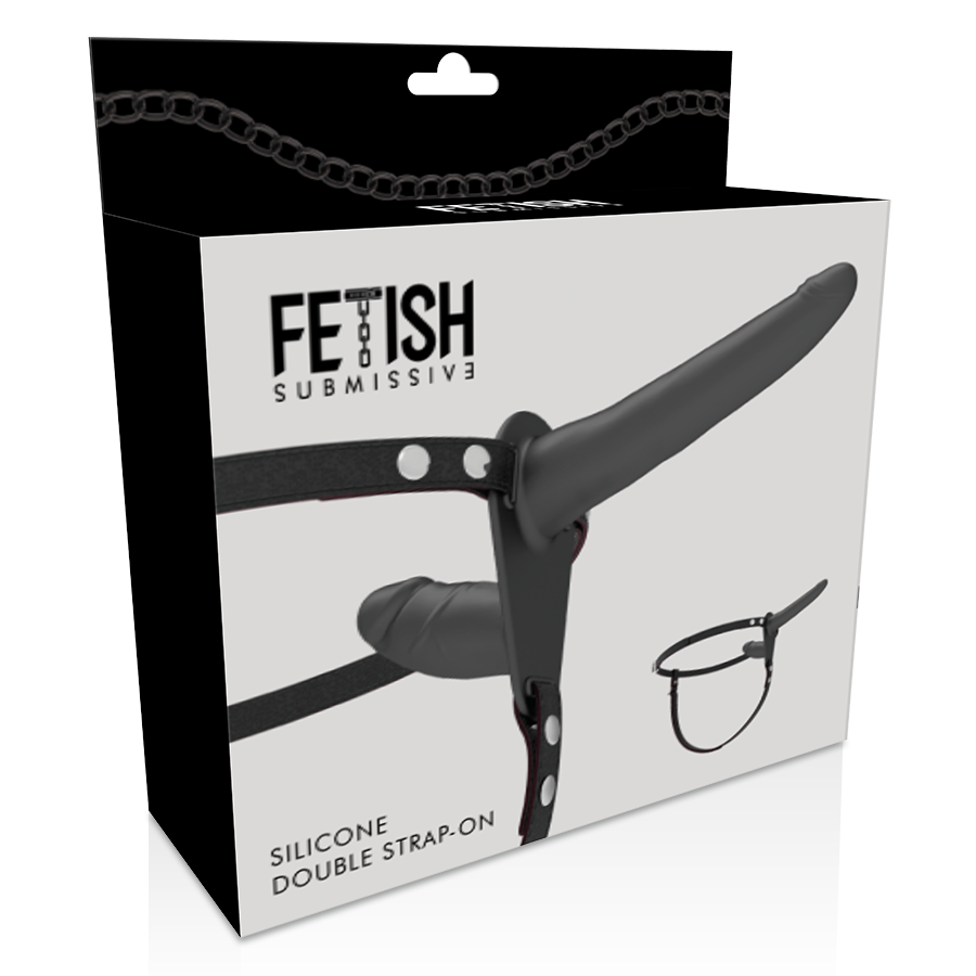 FETISH SUBMISSIVE HARNESS - PENETRAÇÃO DUPLA PRETA - Sexshoptuga  Sexshoptuga 