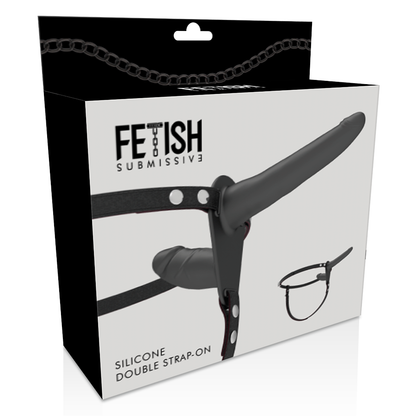 FETISH SUBMISSIVE HARNESS - PENETRAÇÃO DUPLA PRETA - Sexshoptuga 