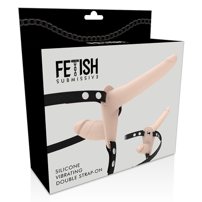 FETISH SUBMISSIVE HARNESS - VIBRADOR FLESH UP DE DUPLA PENETRAÇÃO - Sexshoptuga 