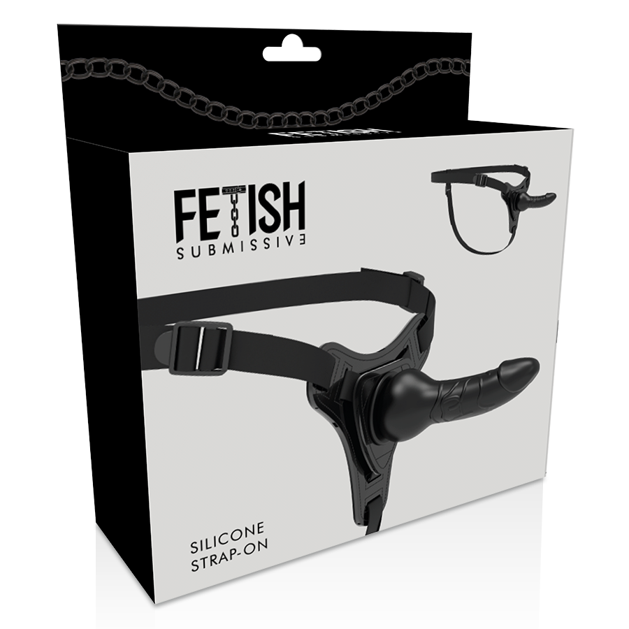 FETISH SUBMISSIVE HARNESS - SILICONE PRETO REALISTA 16 CM - Sexshoptuga  Sexshoptuga 