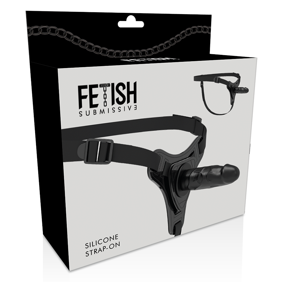 FETISH SUBMISSIVE HARNESS - SILICONE PRETO REALÍSTICO 15 CM - Sexshoptuga  Sexshoptuga 