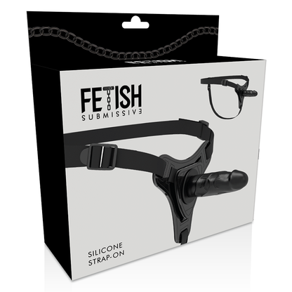 FETISH SUBMISSIVE HARNESS - SILICONE PRETO REALÍSTICO 15 CM - Sexshoptuga 