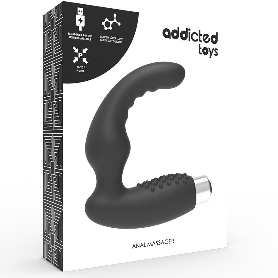 ADDICTED TOYS - VIBRADOR PROSTTICO VIBRADOR RECARREGVEL - MODELO 2 - PRETO - Sexshoptuga  Sexshoptuga 