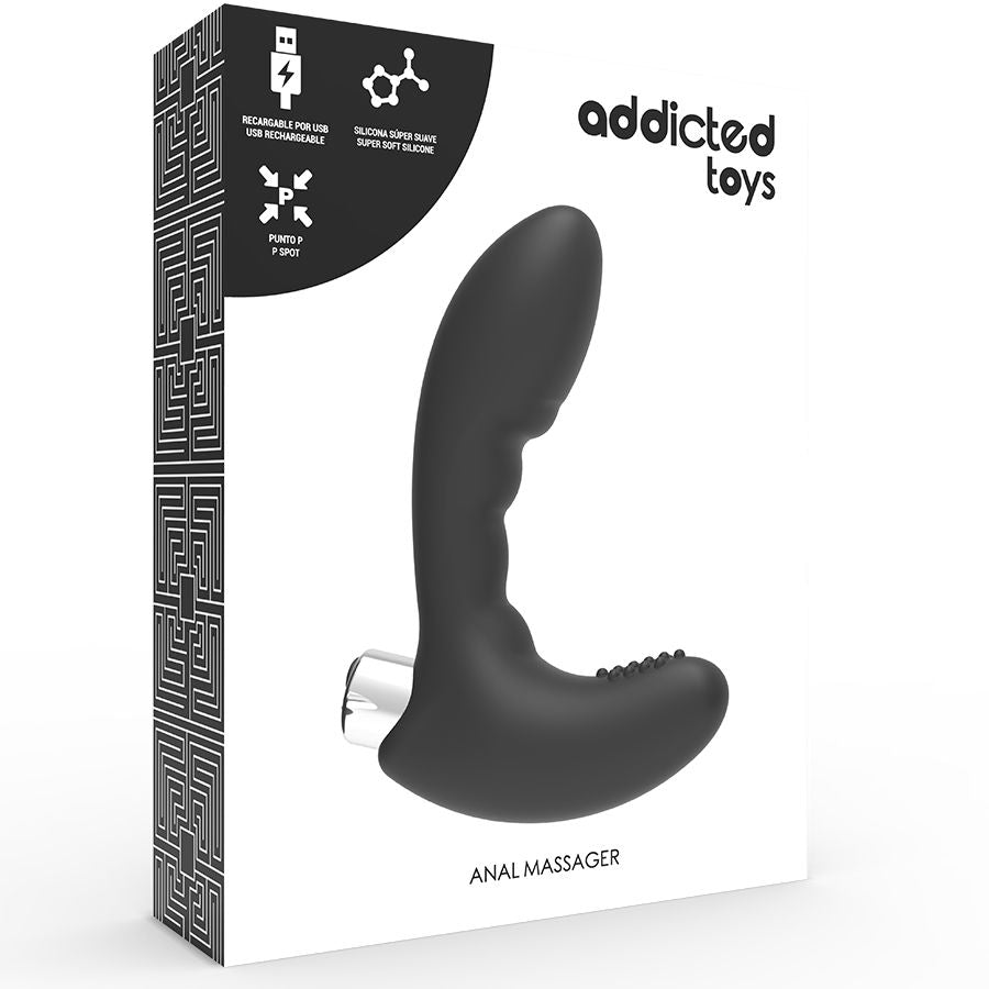 ADDICTED TOYS -VIBRADOR PROSTTICO VIBRADOR RECARREGVEL - MODELO 4 - PRETO - Sexshoptuga  Sexshoptuga 