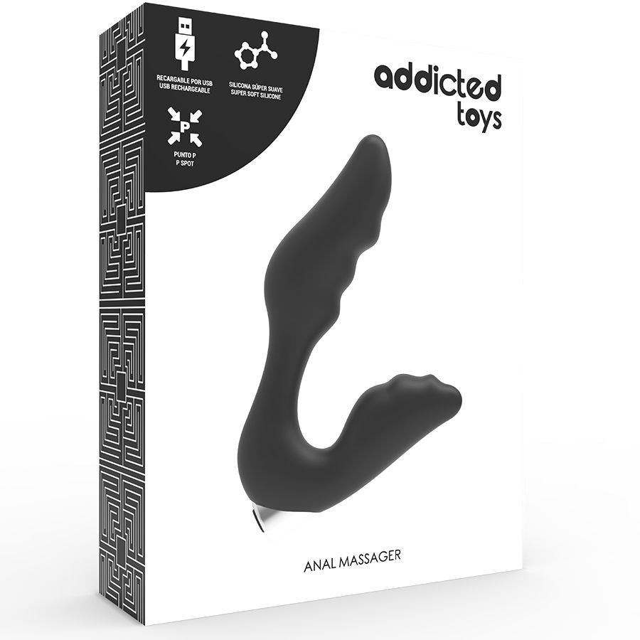 ADDICTED TOYS - VIBRADOR PROSTTICO RECARREGVEL MODELO 6 - PRETO - Sexshoptuga  Sexshoptuga 