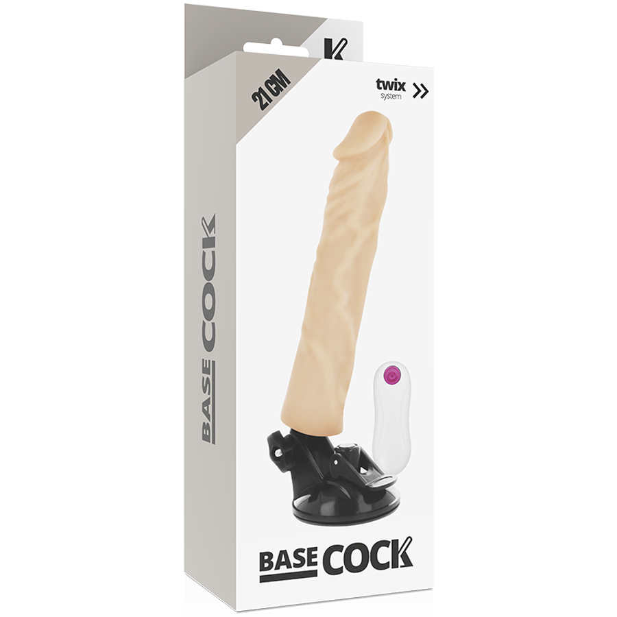 BASECOCK - VIBRADOR REALÍSTICO CONTROLE REMOTO NATURAL 21 CM -O- 4 CM - Sexshoptuga  Sexshoptuga 