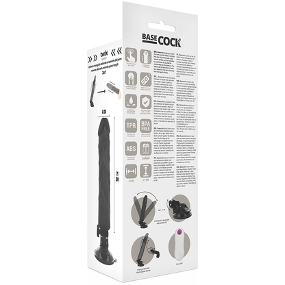 BASECOCK - VIBRADOR REALÍSTICO CONTROLE REMOTO NATURAL 21 CM -O- 4 CM - Sexshoptuga 