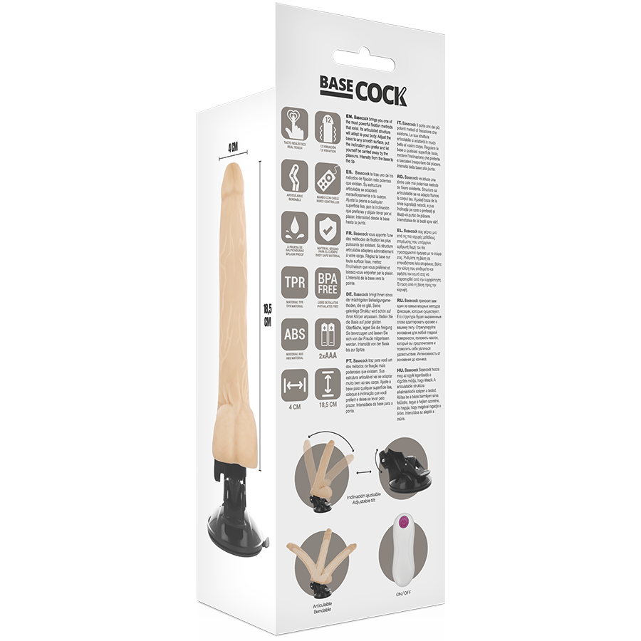 BASECOCK - CARNE DE CONTROLE REMOTO DOBRVEL REALISTA 18.5 CM -O- 4 CM - Sexshoptuga 