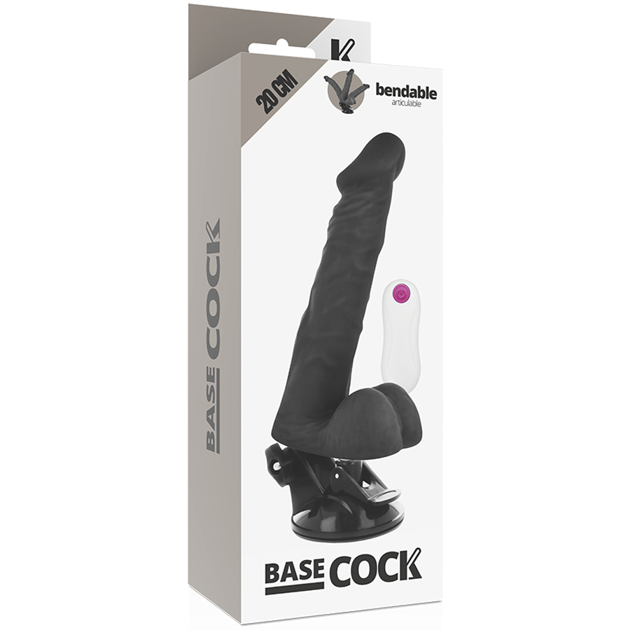 BASECOCK - VIBRADOR ARTICULVEL CONTROLE REMOTO NATURAL 20 CM -O- 4.5 CM - Sexshoptuga  Sexshoptuga 