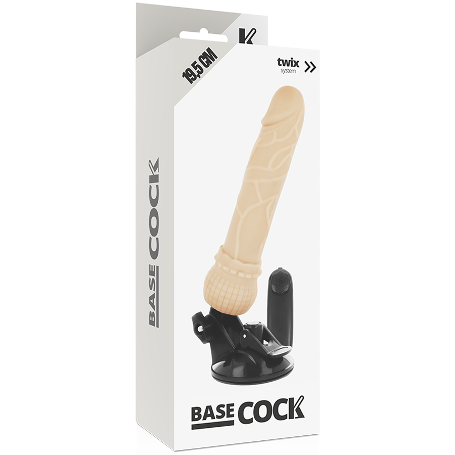 BASECOCK - VIBRADOR DE CONTROLE REMOTO NATURAL REALISTA BASECOCK 19,5 CM - Sexshoptuga  Sexshoptuga 