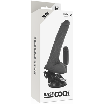 BASECOCK - VIBRADOR DE CONTROLE REMOTO NATURAL REALISTA COM TESTÍCULOS 20 CM -O- 4 CM - Sexshoptuga 