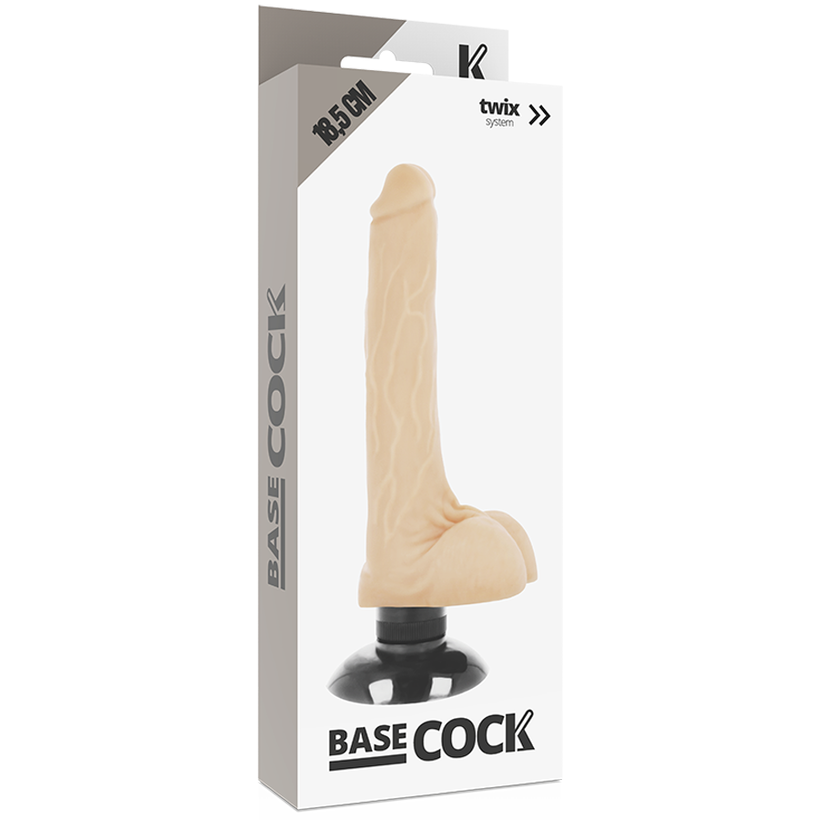 BASECOCK - VIBRADOR REALÍSTICO 2-1 NATURAL 18.5 CM -O- 4 CM - Sexshoptuga 