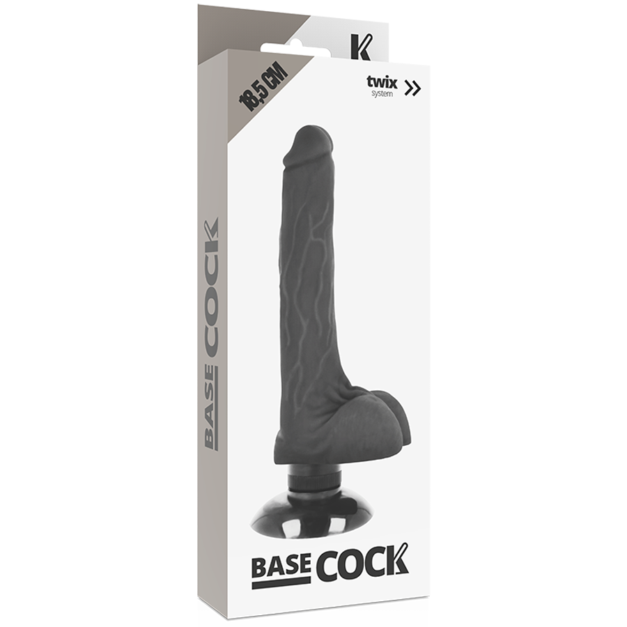 BASECOCK - VIBRADOR REALÍSTICO 2-1 NATURAL 18.5 CM -O- 4 CM - Sexshoptuga 