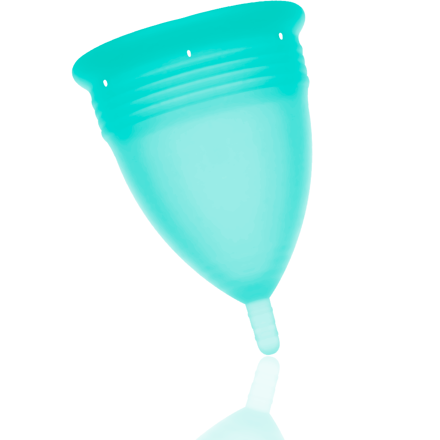 STERCUP - COPO MENSTRUAL DE SILICONE FDA AQUAMARINE - TAMANHO L - Sexshoptuga 