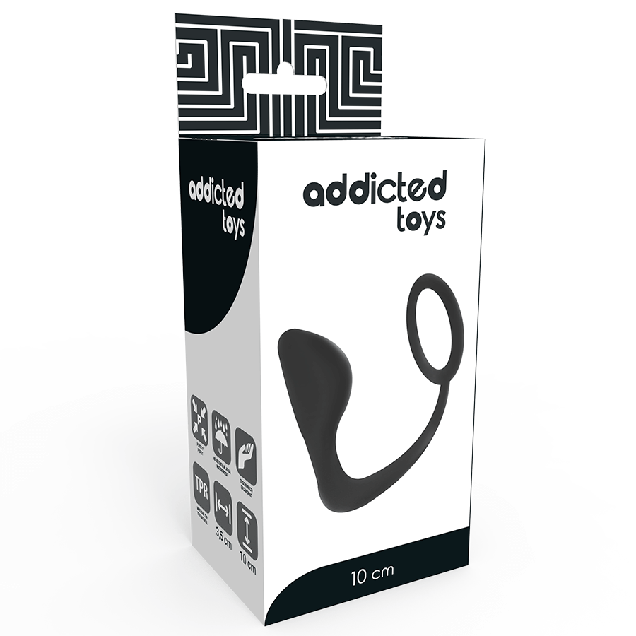 ADDICTED TOYS - PLUG ANAL COM ANEL DE PÊNIS PRETO - Sexshoptuga  Sexshoptuga 