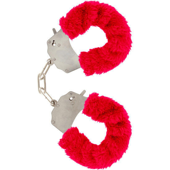 TOYJOY - FURRY FUN CUFFS BONDAGE VERMELHO - Sexshoptuga  Sexshoptuga 