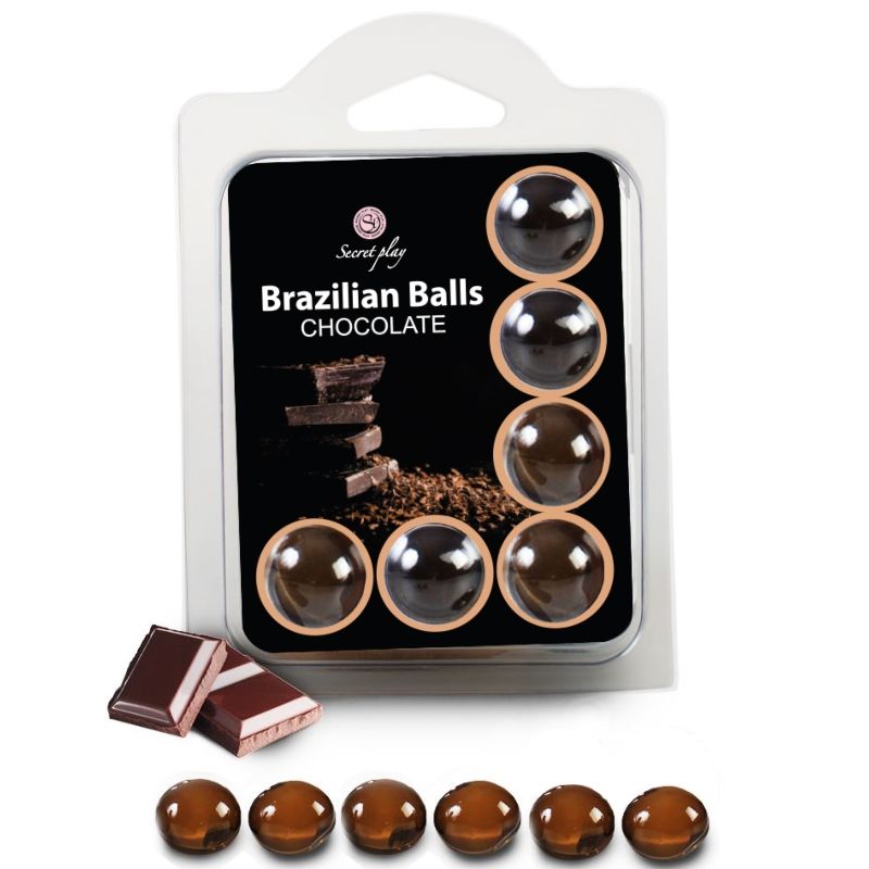 SECRETPLAY - CONJUNTO 6 BOLAS BRASILEIRAS DE CHOCOLATE - Sexshoptuga 